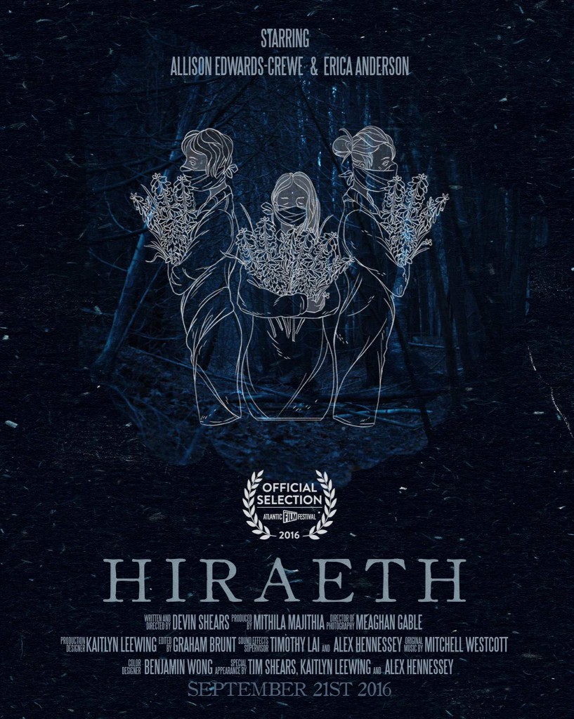 Poster for Hiraeth a short film written and directed by Devin Shears, starring Alison Edwards-Crewe and Erica Anderson